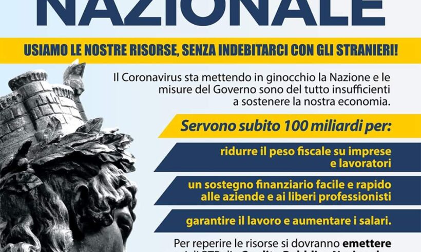 Credito Pubblico Nazionale: la nuova proposta di CasaPound che rovescia il concetto di debito pubblico Credito Pubblico Nazionale: la nuova proposta di CasaPound che rovescia il concetto di debito pubblico